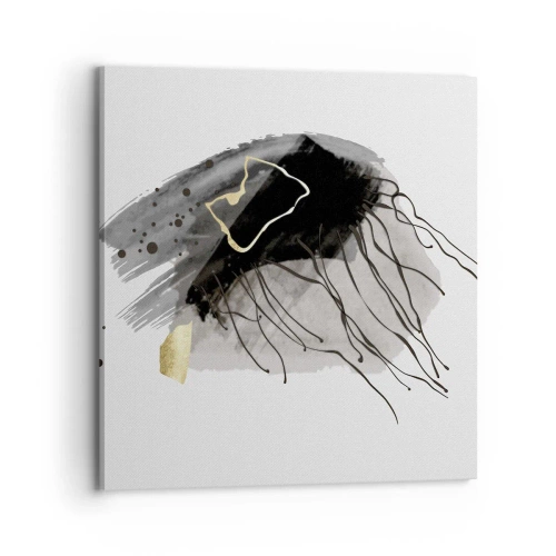 Impression sur toile - Image sur toile - En noir et en or - 70x70 cm