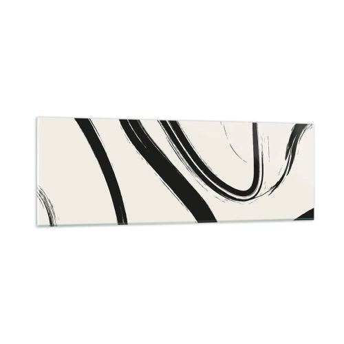 Impression sur verre - Image sur verre - Fantaisie en noir et blanc - 90x30 cm