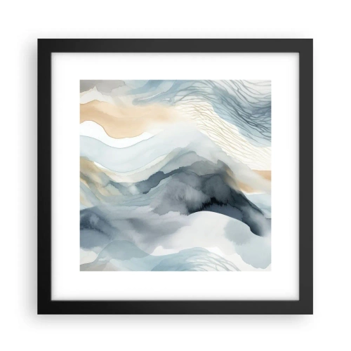 Affiche dans un cadre noir - Poster - Abstraction enneigée et brumeuse - 30x30 cm