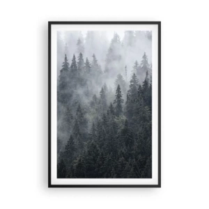 Affiche dans un cadre noir - Poster - Aube de la forêt - 61x91 cm