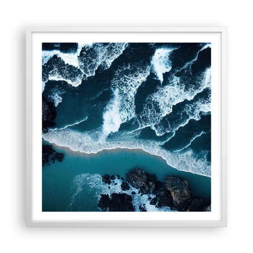 Affiche dans un cadre blanc - Poster - Enveloppé par les vagues - 60x60 cm