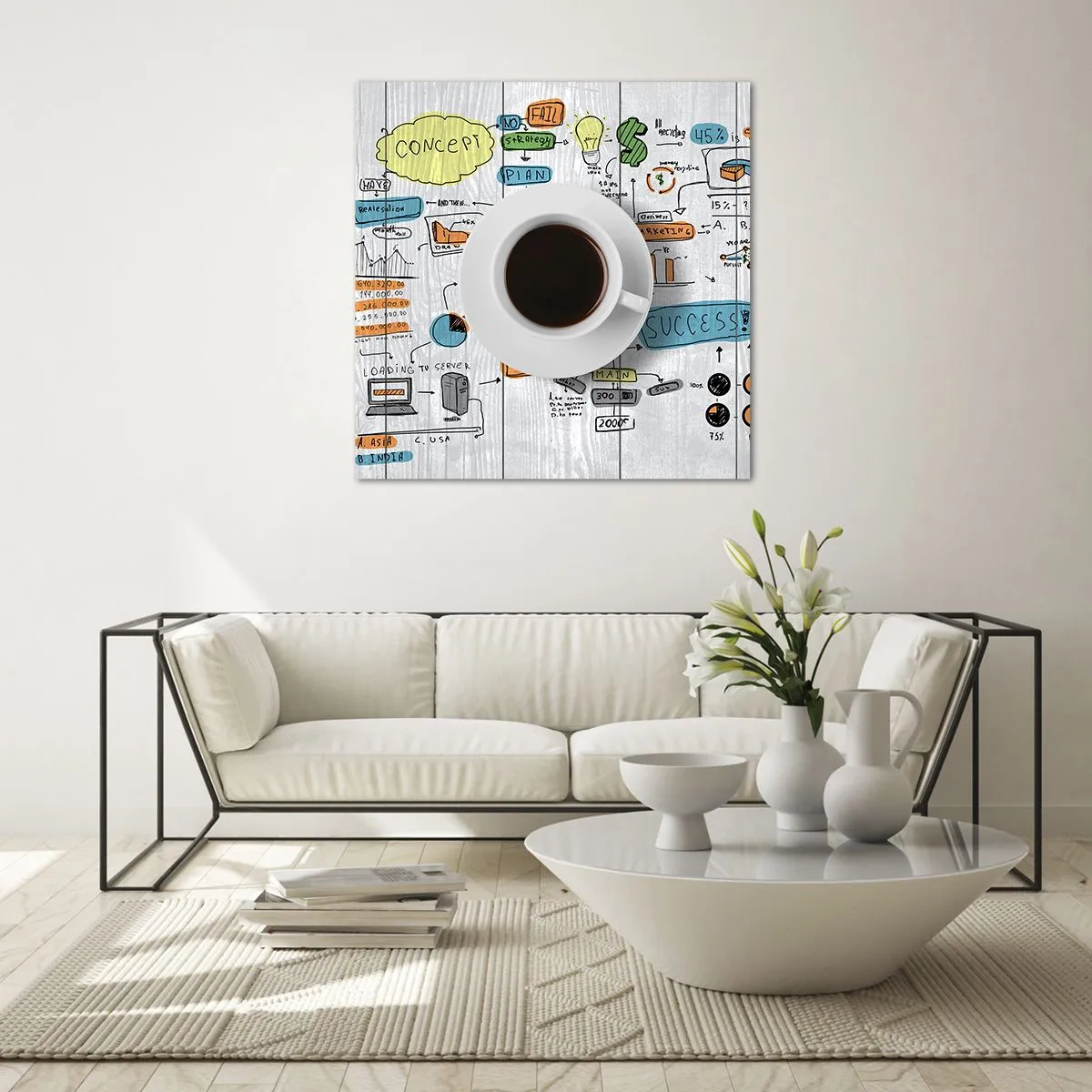 Impression sur verre - Image sur verre - Il est temps de faire une pause - 50x50 cm