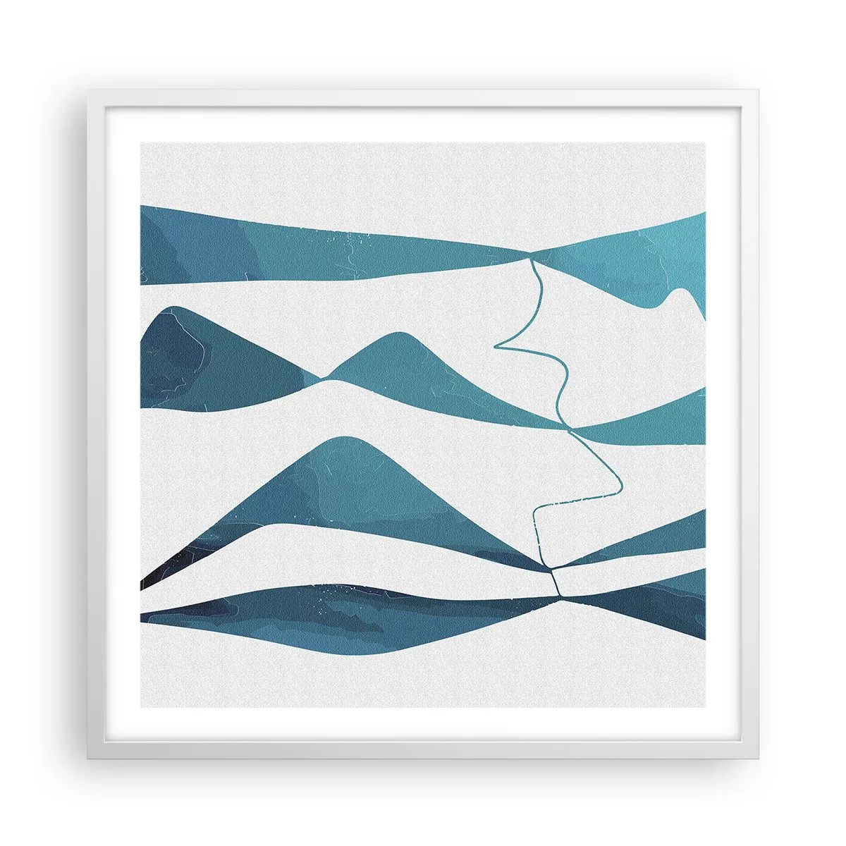 Affiche dans un cadre blanc - Poster - Abstraction : composé turquoise - 60x60 cm