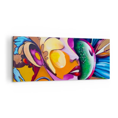 Impression sur toile - Image sur toile - Toucher avec la couleur - 100x40 cm