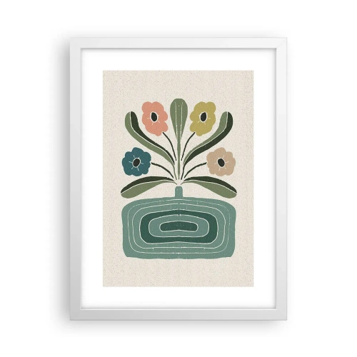 Affiche dans un cadre blanc - Poster - Bouquet symétrique - 30x40 cm