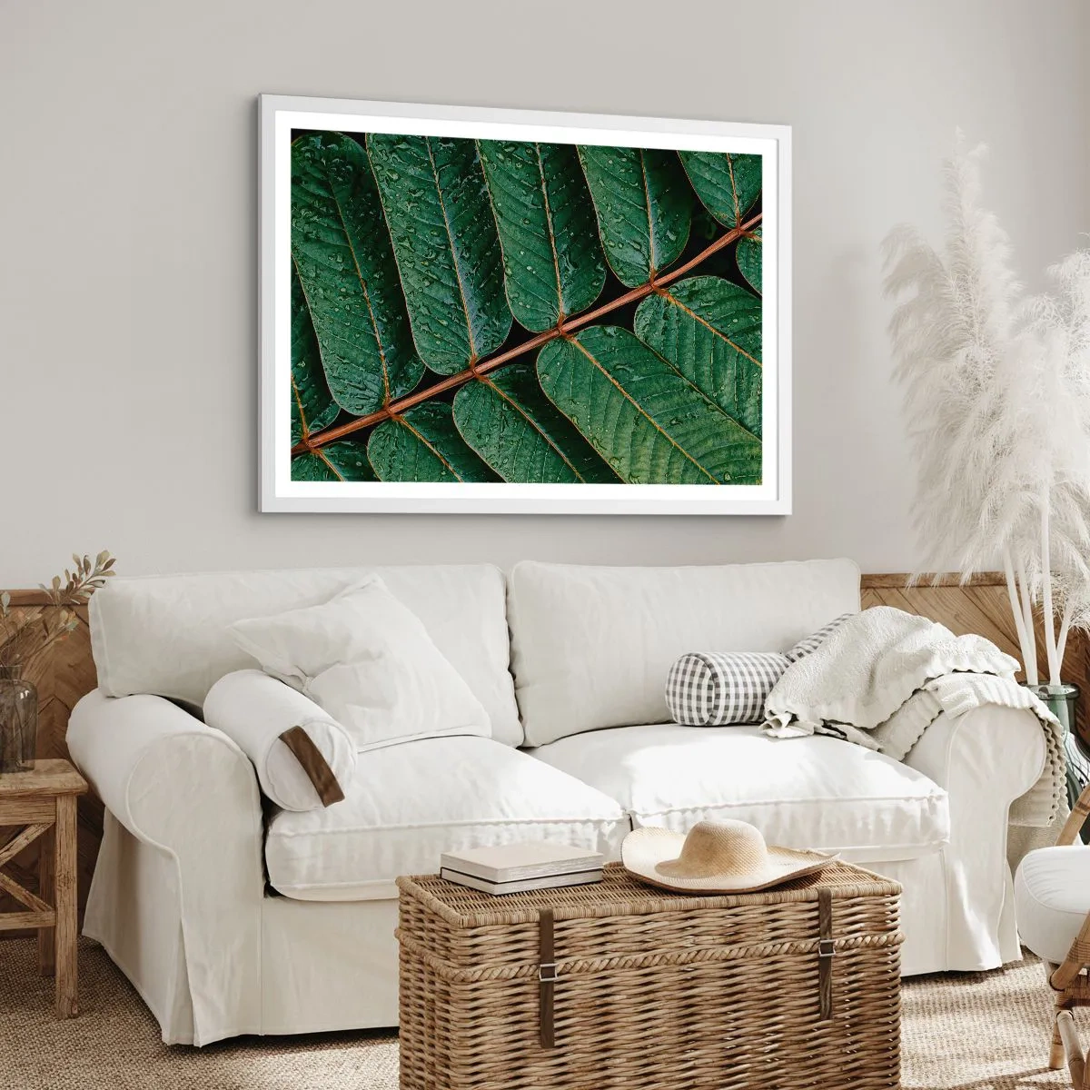 Affiche dans un cadre blanc - Poster - Au rythme de la verdure - 91x61 cm