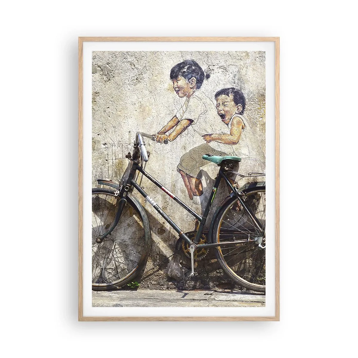 Affiche dans un chêne clair - Poster - Vrai ou faux? - 70x100 cm