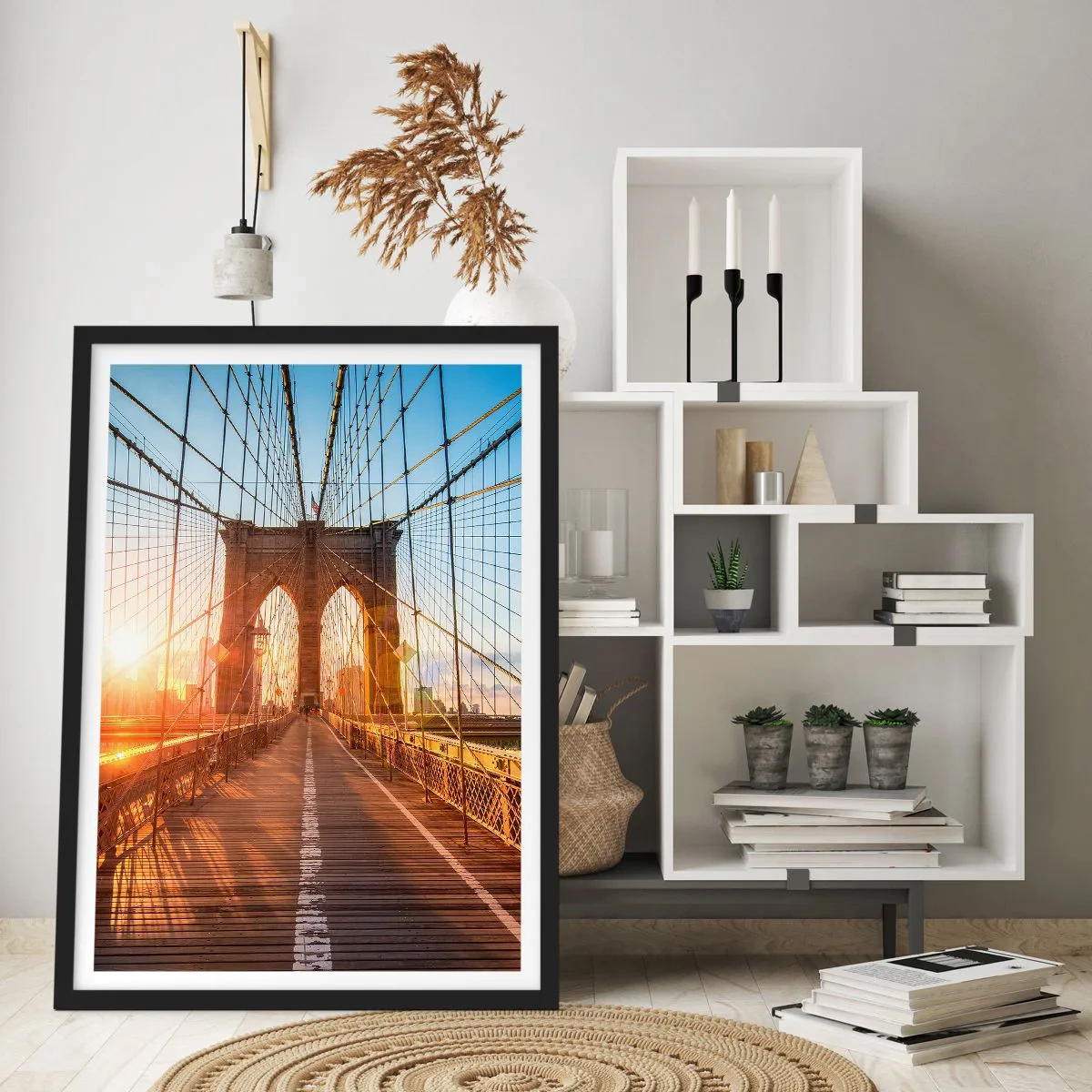 Affiche dans un cadre noir - Poster - Sur le pont d'or - 40x50 cm