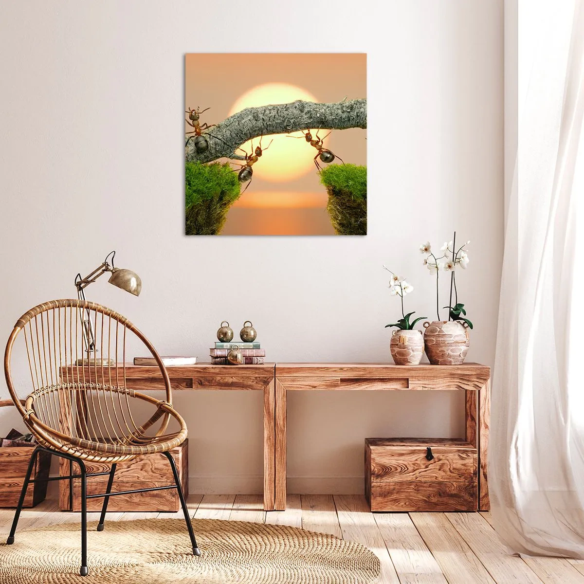 Impression sur toile - Image sur toile - La joie, travaille d'équipe - 30x30 cm