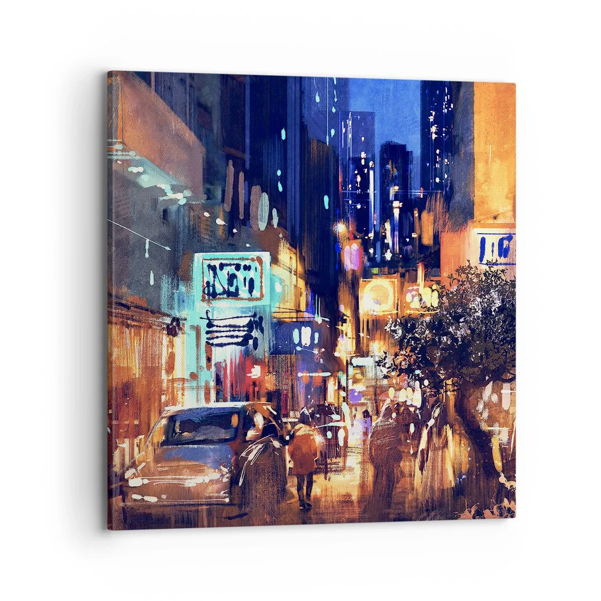 Impression sur toile - Image sur toile - Et la ville ne dort pas - 70x70 cm