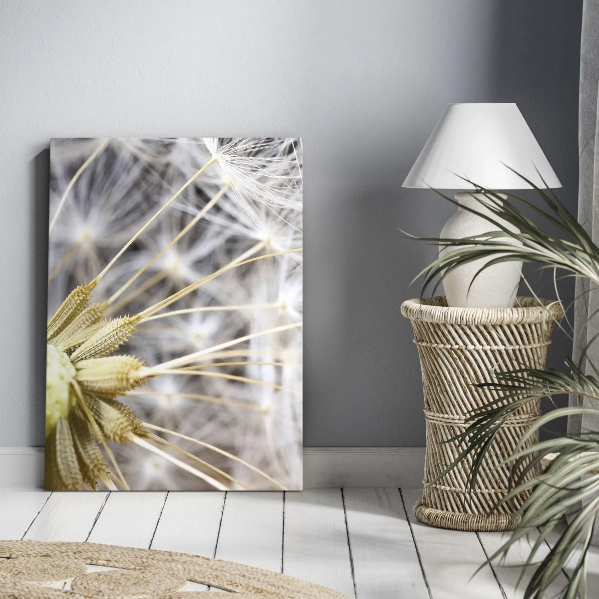 Impression sur toile - Image sur toile - Photographie macro d'un pissenlit aux graines délicates - 50x70cm - Juste avant le départ - Décoration murale moderne pour le salon et la chambre ARTTOR