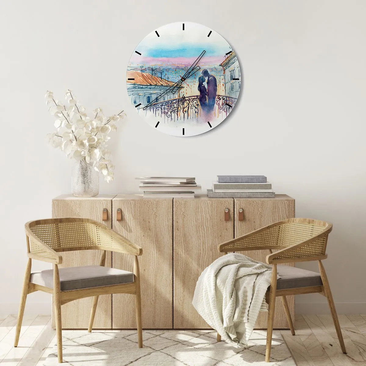 Horloge murale - Pendule murale - Amoureux de Paris - 30x30 cm