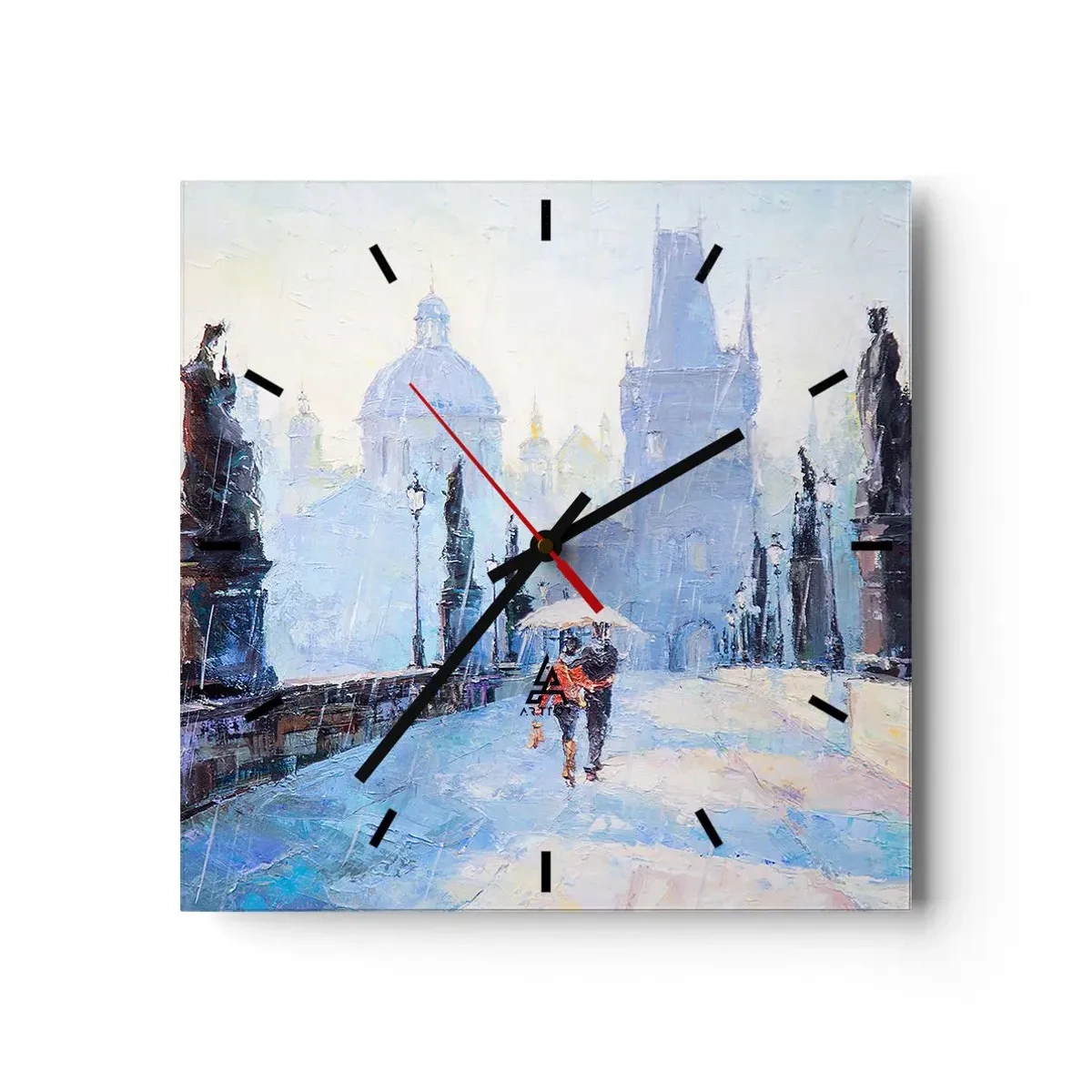 Horloge murale - Pendule murale - La pluie a dû nous charmer - 40x40 cm