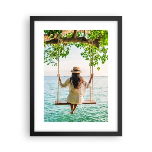 Affiche dans un cadre noir - Poster - La vie est belle - 30x40 cm