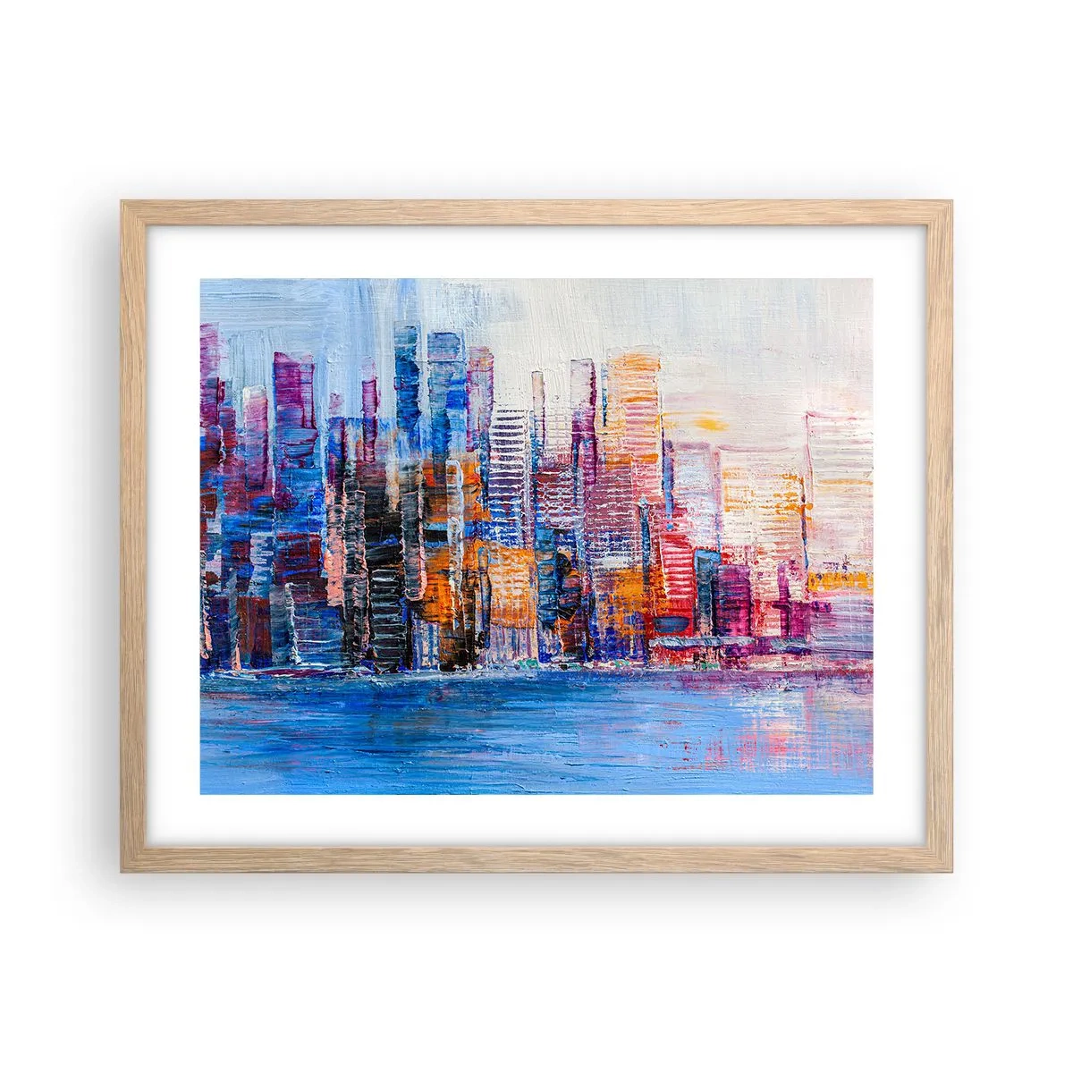 Affiche dans un chêne clair - Poster - Une métropole joyeuse - 50x40 cm