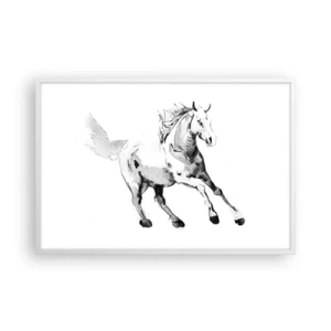 Affiche dans un cadre blanc - Poster - Âme indomptée - 91x61 cm