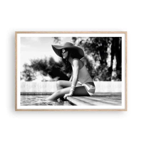 Affiche dans un chêne clair - Poster - Rêve d'été - 100x70 cm