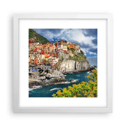 Affiche dans un cadre blanc - Poster - Un groupe embrassant les rochers - 30x30 cm