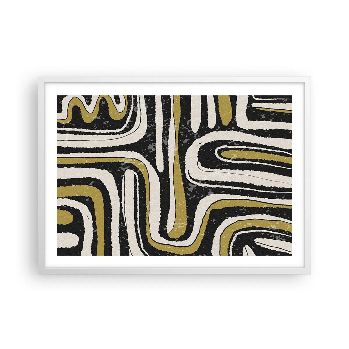 Affiche dans un cadre blanc - Poster - Composition : routes et ruelles - 70x50 cm