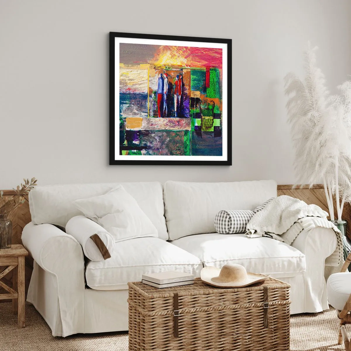 Affiche dans un cadre noir - Poster - Relations et émotions - 30x30 cm