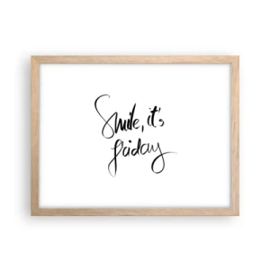 Affiche dans un chêne clair - Poster - Joie réelle - 40x30 cm