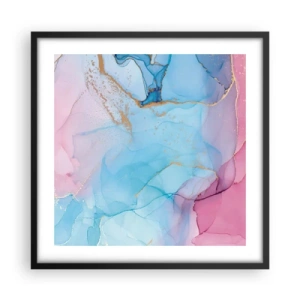 Affiche dans un cadre noir - Poster - Rencontre et mélange - 50x50 cm