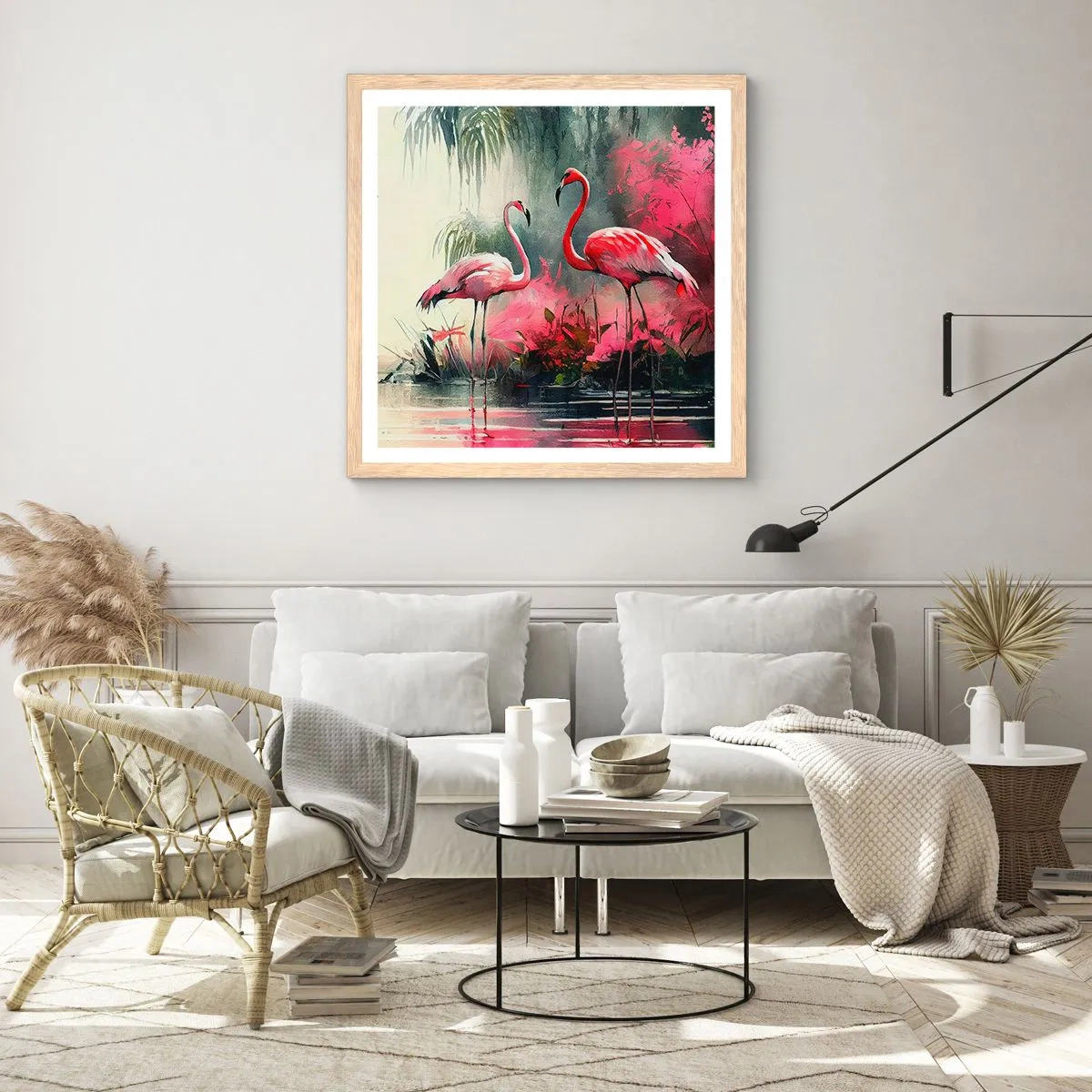 Affiche dans un chêne clair - Poster - Une leçon de grâce naturelle - 50x50 cm