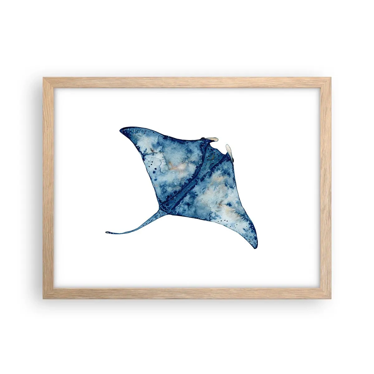 Affiche dans un chêne clair - Poster - La vie en bleu - 40x30 cm