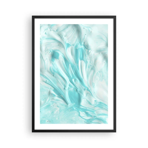 Affiche dans un cadre noir - Poster - Motif abstrait turquoise - 50x70cm - Ensemble pour toujours - Décoration murale moderne pour le salon et la chambre ARTTOR