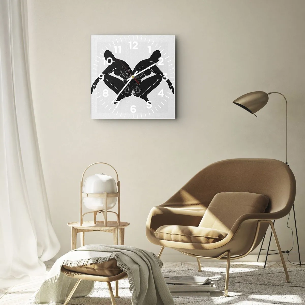 Horloge murale - Pendule murale - Une âme commune - 40x40 cm