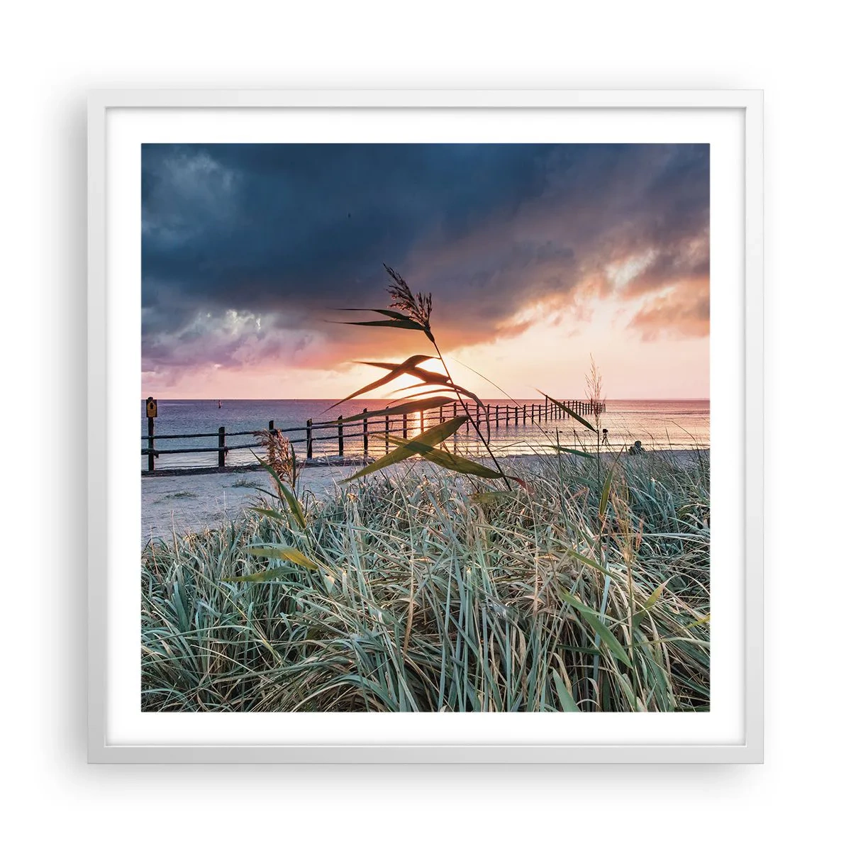 Affiche dans un cadre blanc - Poster - Ça ne passe pas avec le vent - 60x60 cm