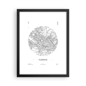 Affiche dans un cadre noir - Poster - Anatomie de Florence - 30x40 cm