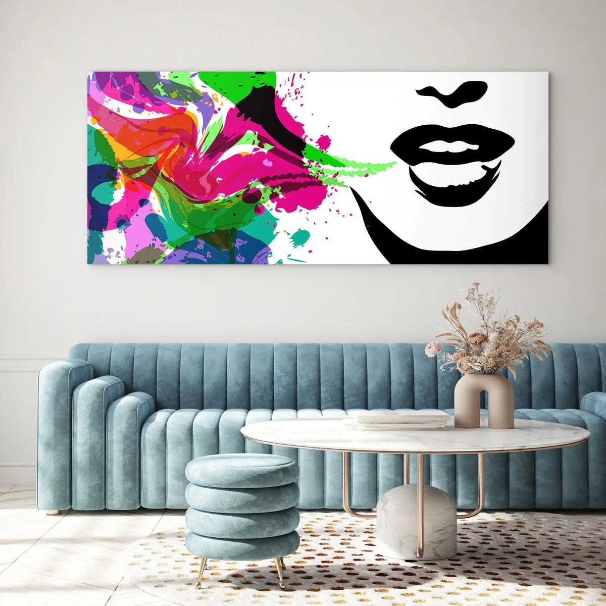 Impression sur verre - Image sur verre - Une histoire aux couleurs de l'arc-en-ciel - 100x40 cm