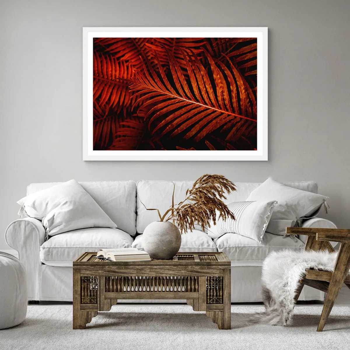 Affiche dans un cadre blanc - Poster - Chaleur de la vie - 60x60 cm