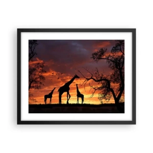 Affiche dans un cadre noir - Poster - Un petit dîner avec vos proches - 50x40 cm