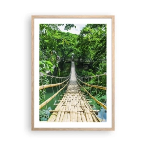 Affiche dans un chêne clair - Poster - Pont de singe en pleine nature - 50x70 cm