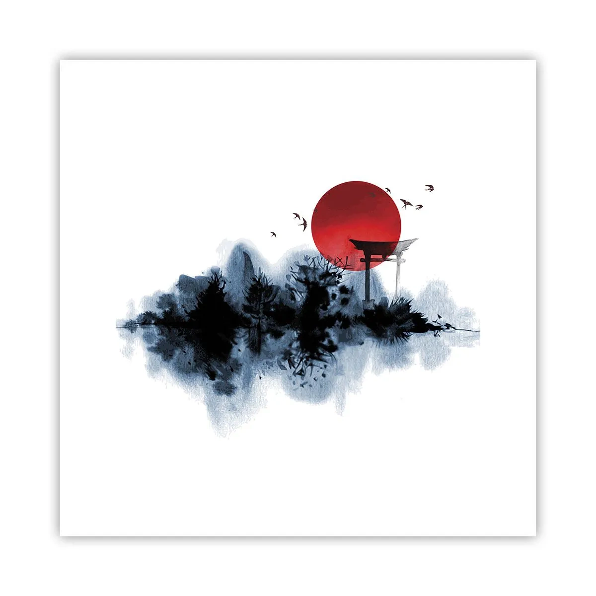 Affiche - Poster - Vue japonnaise - 30x30 cm