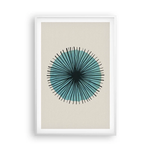 Affiche dans un cadre blanc - Poster - Rayonnant dans l'azur - 61x91 cm