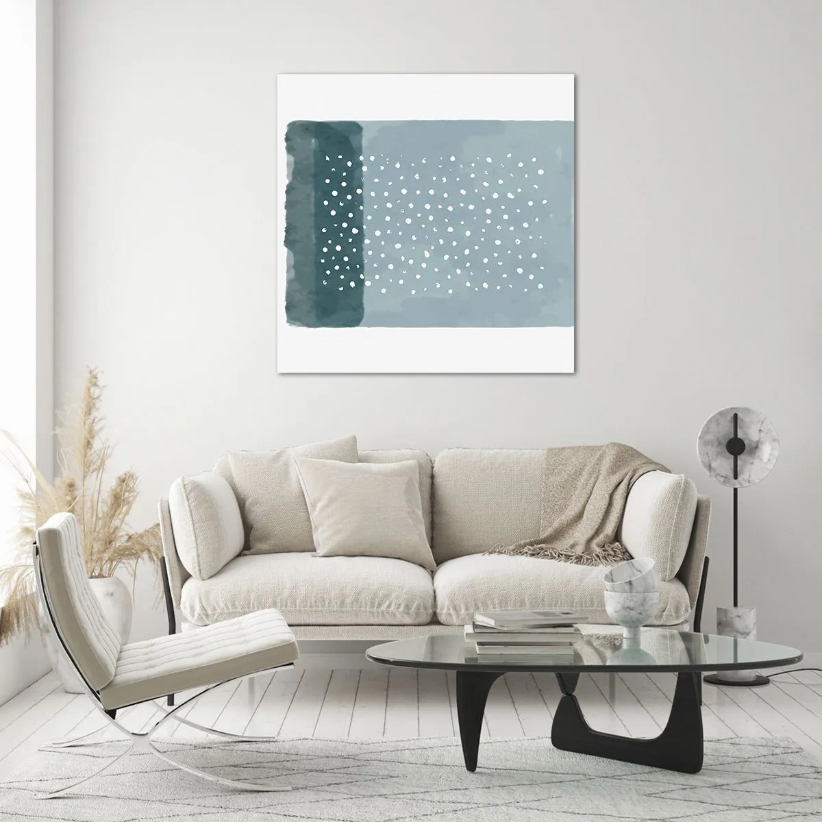 Impression sur verre - Image sur verre - Évolution de bleus - 40x40 cm