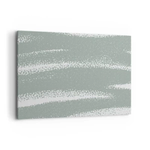 Impression sur toile - Image sur toile - Vagues d'hiver dans les tons menthe et blanc - 100x70cm - Abstraction dans un climat hivernal - Décoration murale moderne pour le salon et la chambre ARTTOR