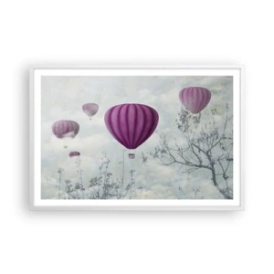 Affiche dans un cadre blanc - Poster - Comme des navires dans le ciel - 91x61 cm