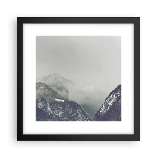 Affiche dans un cadre noir - Poster - Vallée brumeuse - 30x30 cm