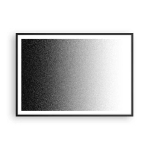 Affiche dans un cadre noir - Poster - Dégradé minimaliste noir et blanc en pointillé - 100x70cm - Du coté de la lumière - Décoration murale moderne pour le salon et la chambre ARTTOR