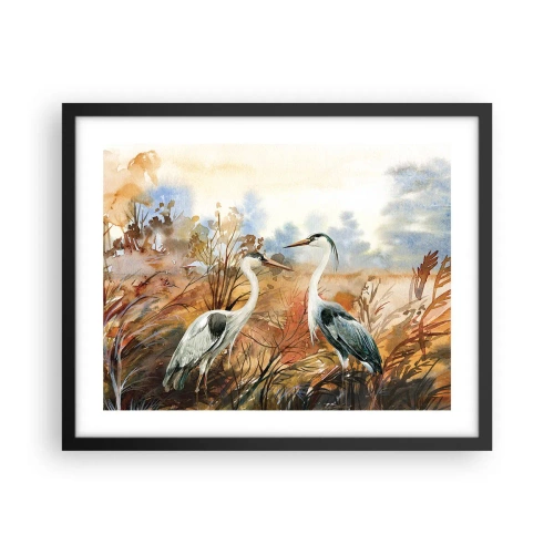 Affiche dans un cadre noir - Poster - Jusqu'où en automne ? - 50x40 cm