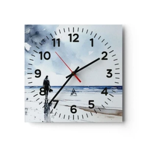 Horloge murale - Pendule murale - Conversation avec la mer - 30x30 cm