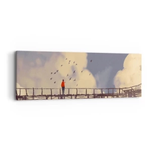 Impression sur toile - Image sur toile - Bleu nostalgie - 90x30 cm