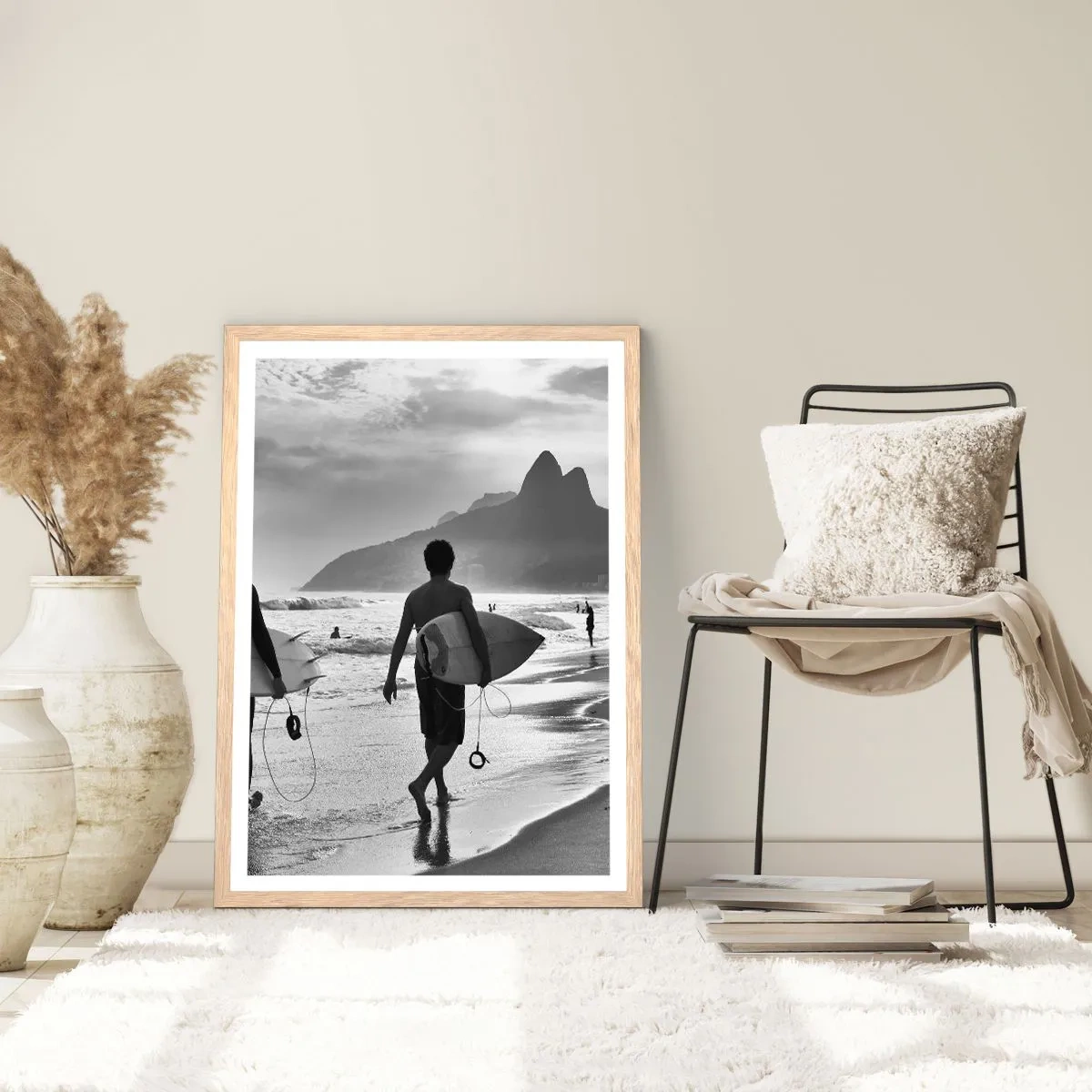 Affiche dans un chêne clair - Poster - Samba sur une vague - 70x100 cm