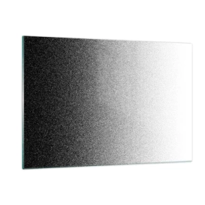 Impression sur verre - Image sur verre - Dégradé noir et blanc avec effets granuleux et lumineux - 120x80cm - Du coté de la lumière - Décoration murale moderne pour le salon et la chambre ARTTOR