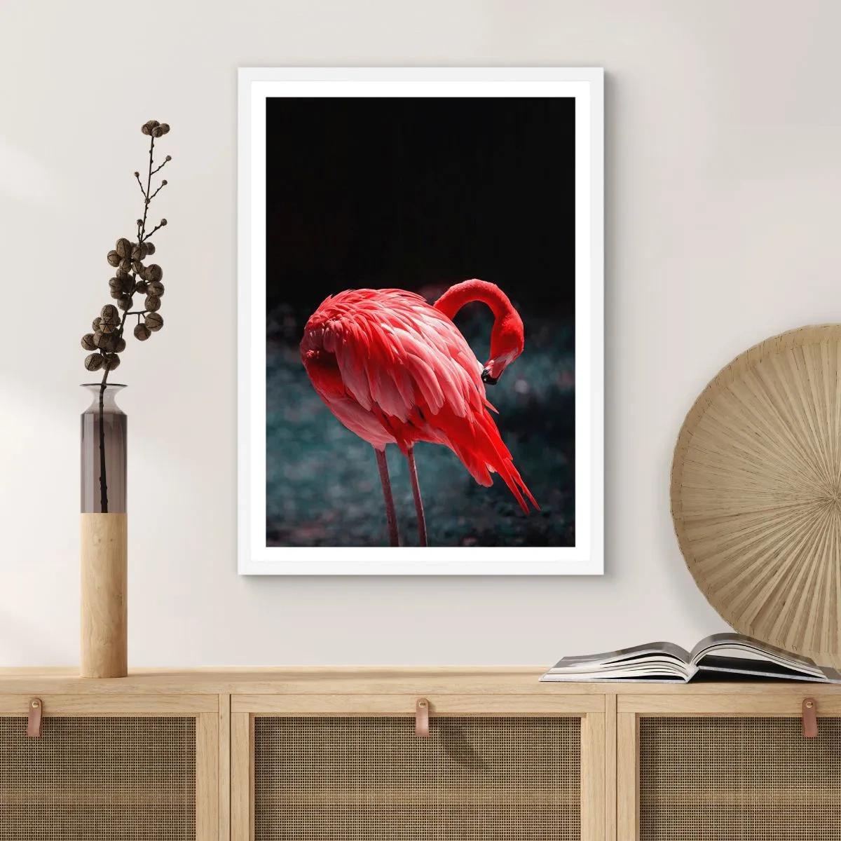 Affiche dans un cadre blanc - Poster - Poème cramoisi de la nature - 70x100 cm