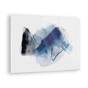 Impression sur verre - Image sur verre - Composition abstraite dans les tons de bleu - 70x50cm - Montagne de glace - Décoration murale moderne pour le salon et la chambre ARTTOR
